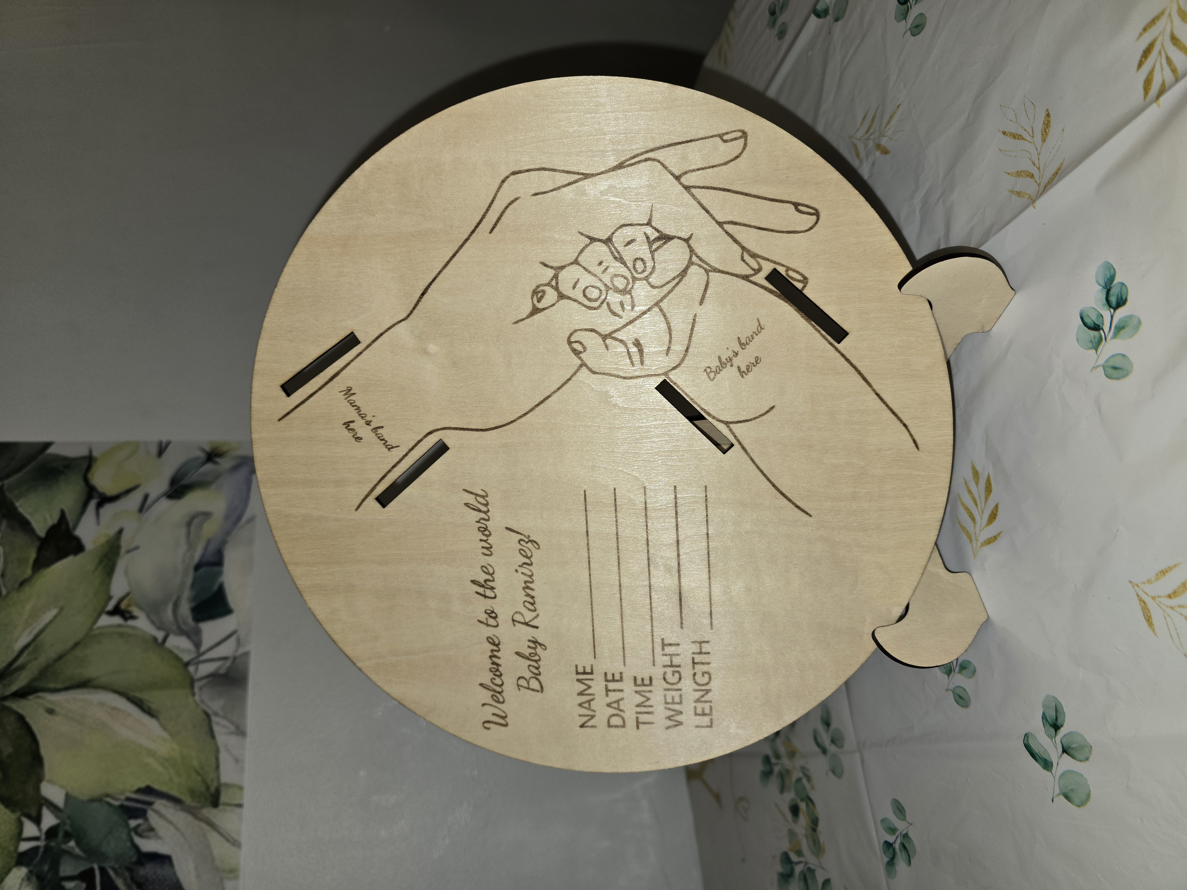 Welcome to the World birth announcement wood plaque
